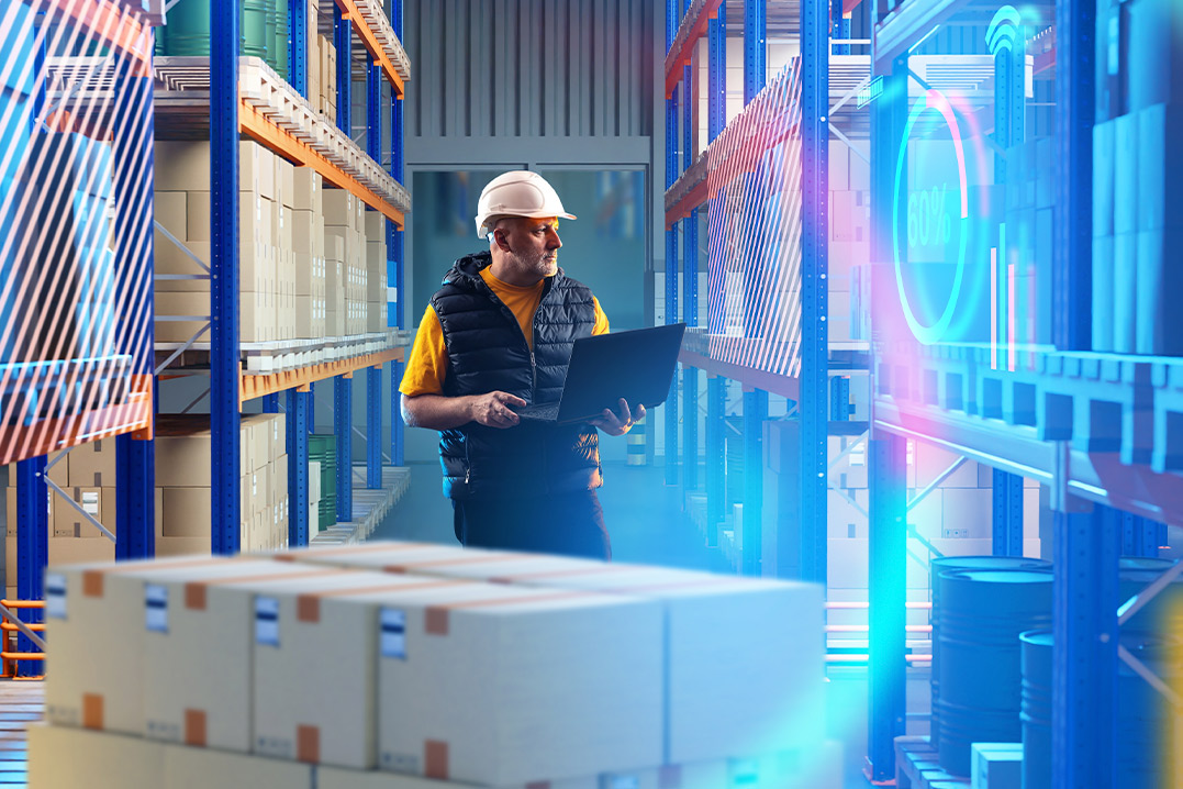 worker at storage bonded warehousing